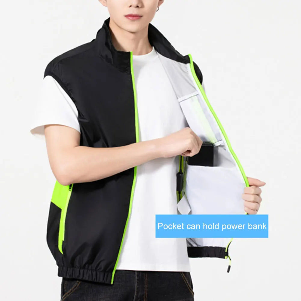 cooling fan jacket for outdoor work hiking